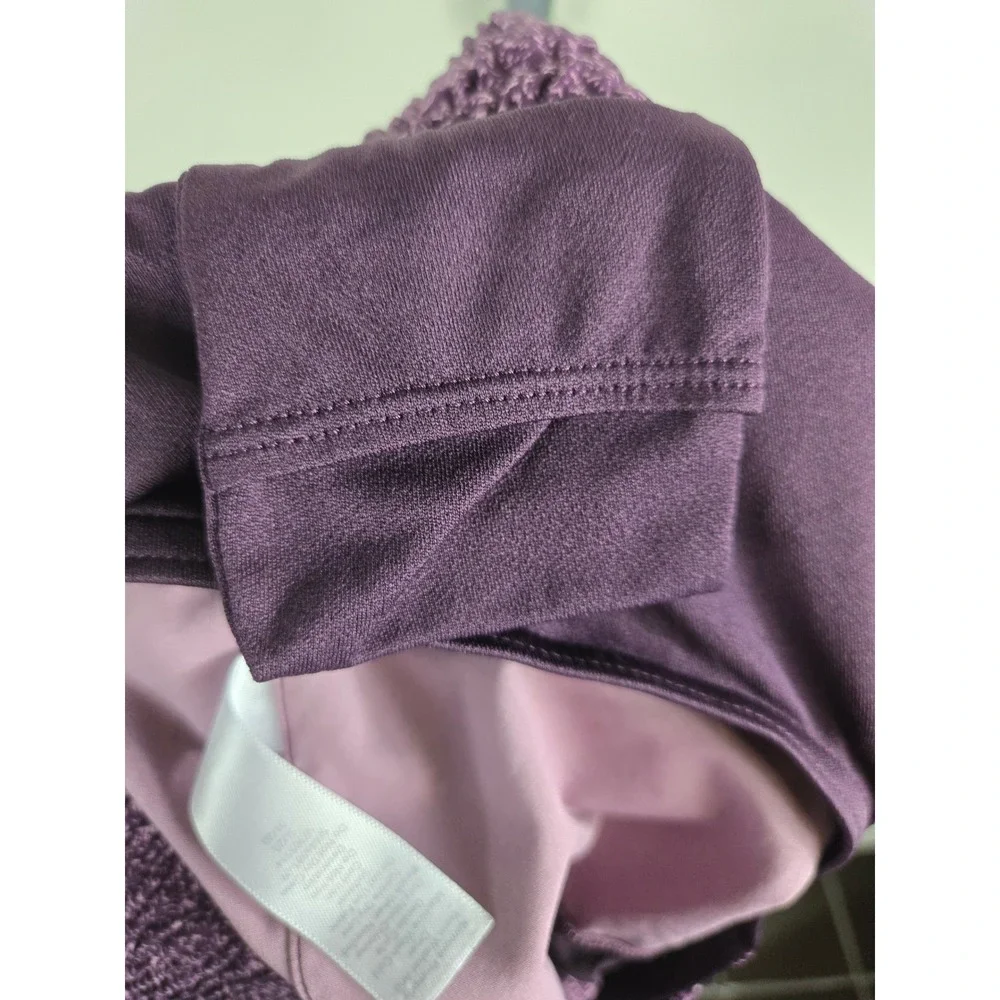 Athleta Printed Mesh Racer Run Short 4 Purple Smocked Waist Liner Womens S